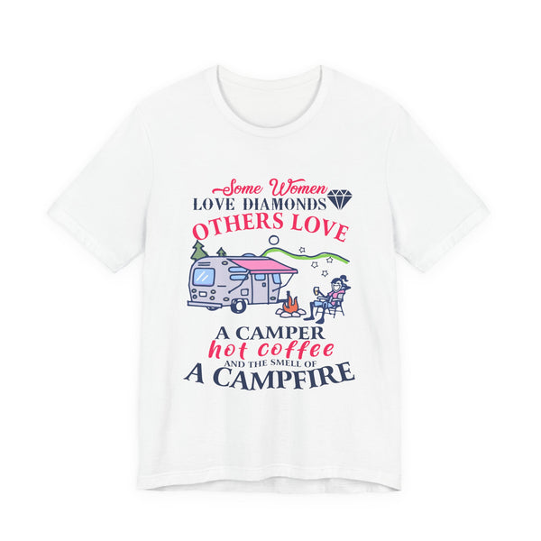 Camper Hot Coffee Campfire T-Shirt | Outdoor Woman Gift