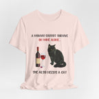 Wine & Cat Lover T-Shirt | Funny Cat Mom Gift