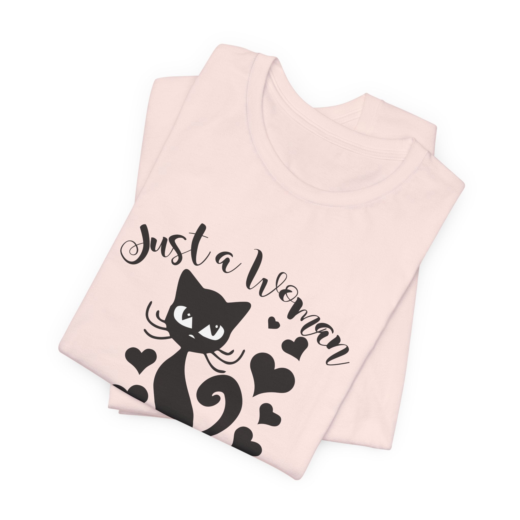 Just a Woman Who Loves Cats & Books T-Shirt | Cat Lover Gift