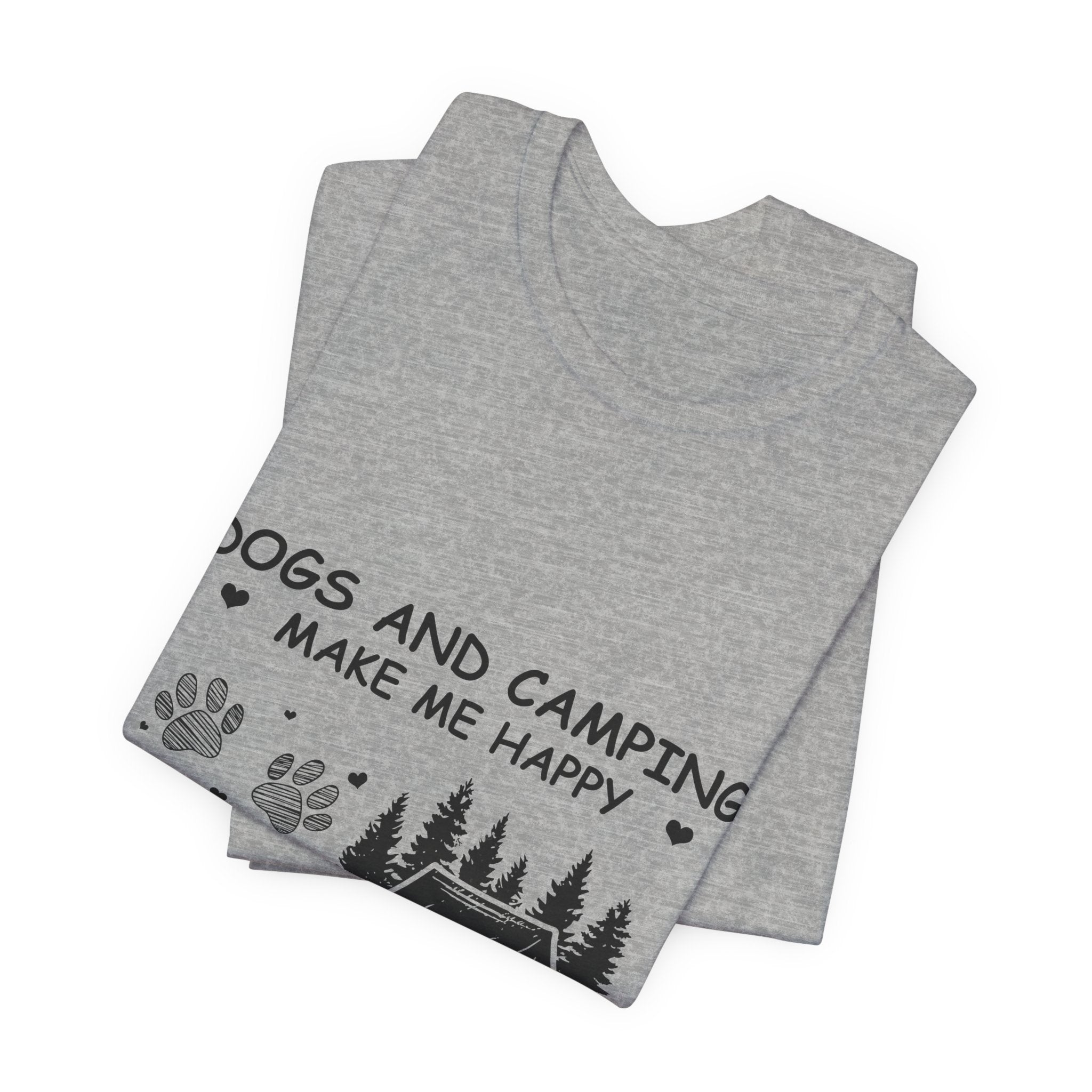 Dogs and Camping Make Me Happy T-Shirt | Introverted Dog Lover Gift