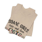 Some Girls Cuss and Love Cats T-Shirt | Crazy Cat Lady Gift
