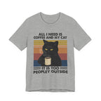 Coffee & My Cat T-Shirt | Introvert Cat Lover Gift