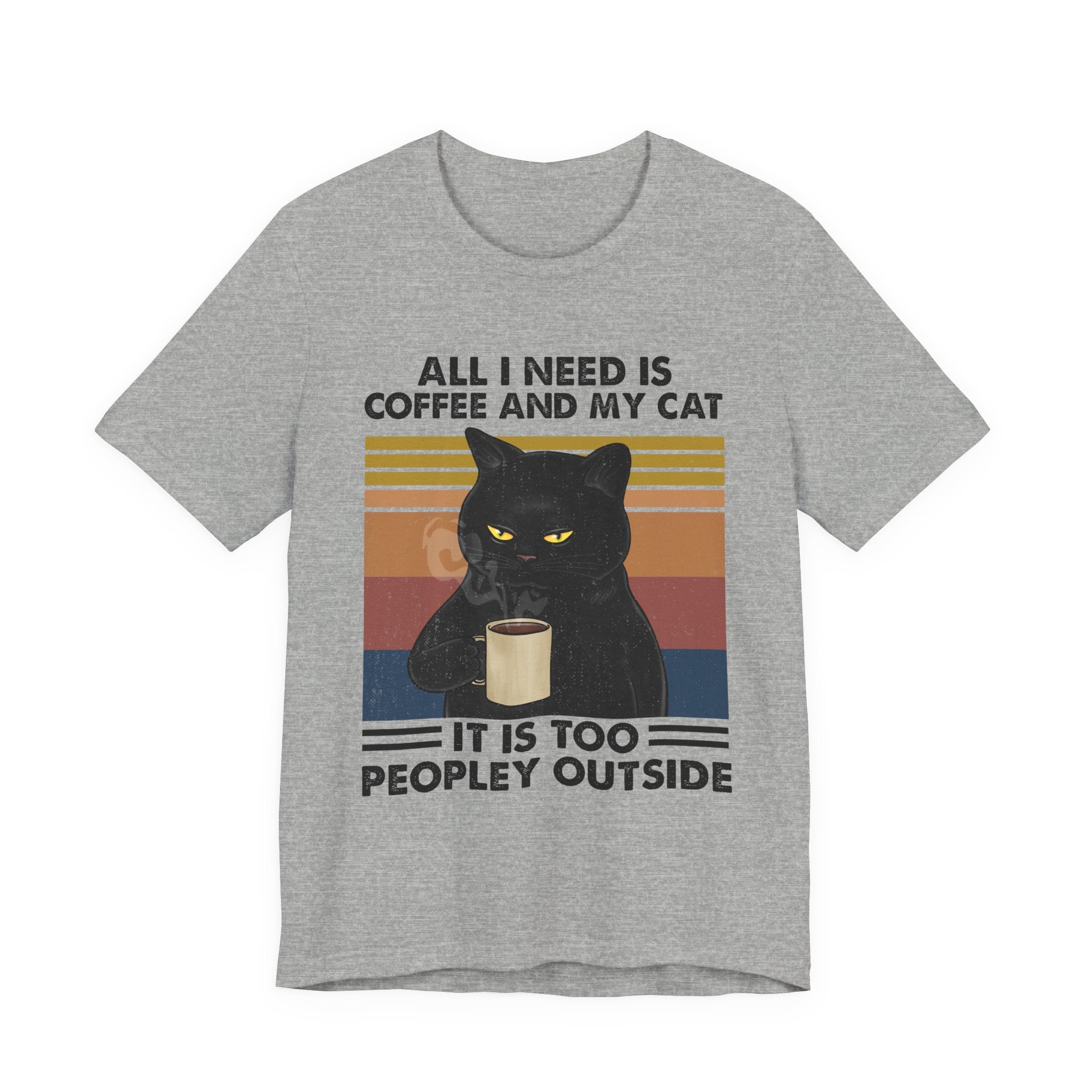 Coffee & My Cat T-Shirt | Introvert Cat Lover Gift