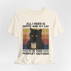 Coffee & My Cat T-Shirt | Introvert Cat Lover Gift