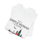 Simple Woman Loves Camping Dogs Wine T-Shirt | Woman Camper Gift