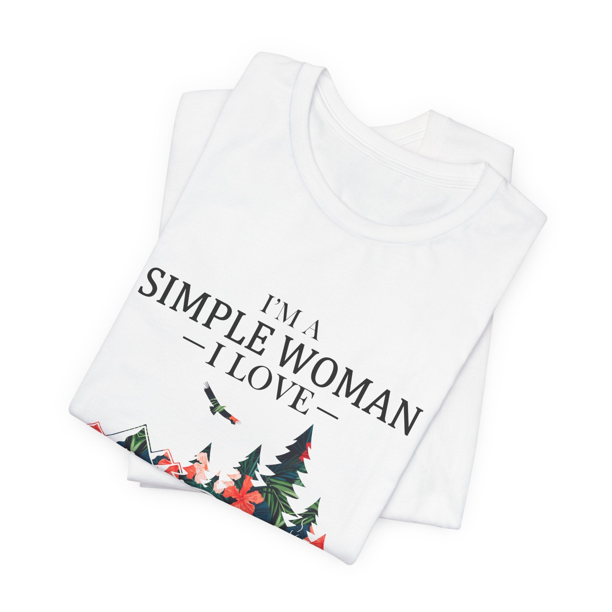 Simple Woman Loves Camping Dogs Wine T-Shirt | Woman Camper Gift
