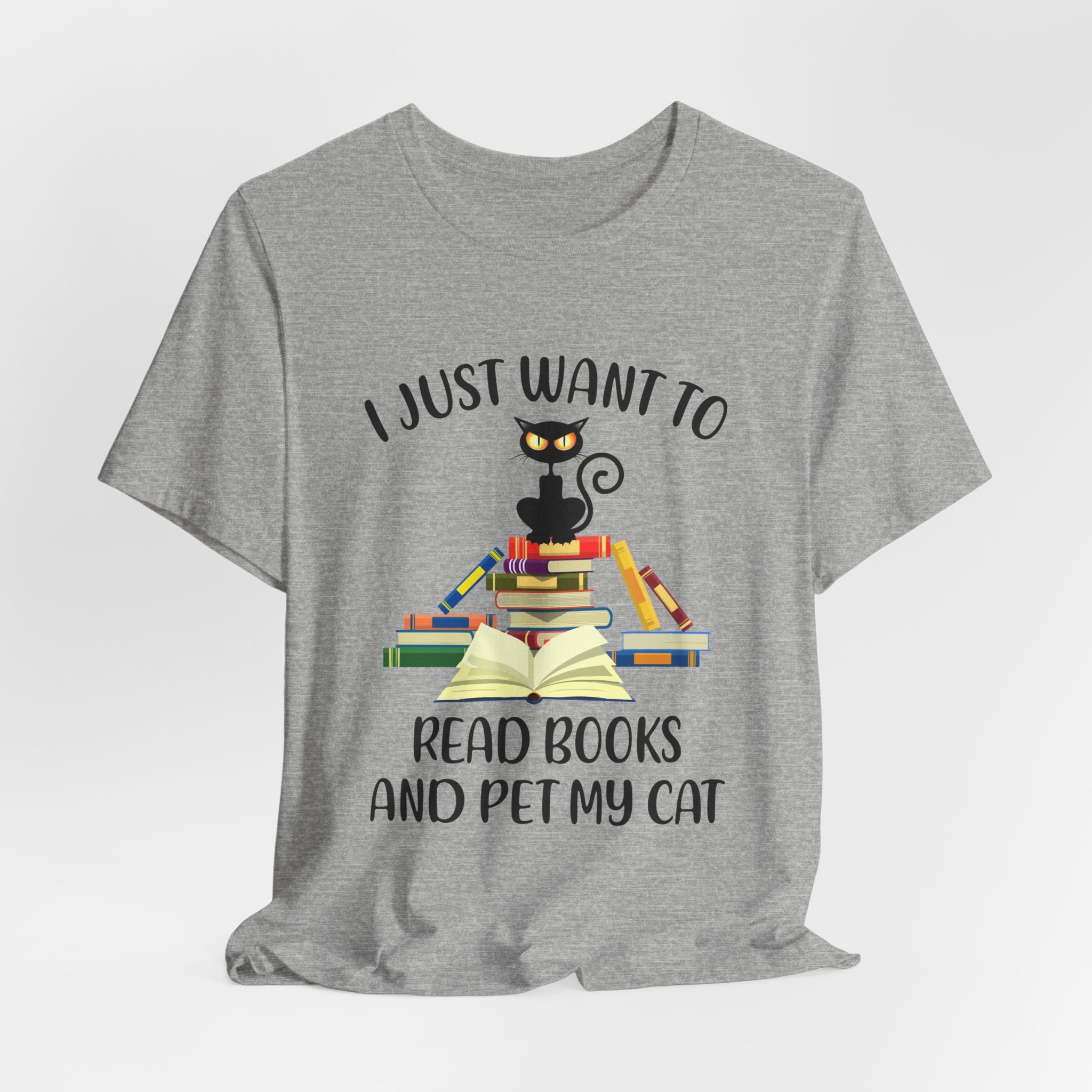 I Just Want To Read Books T-Shirt | Cat Lover Gift