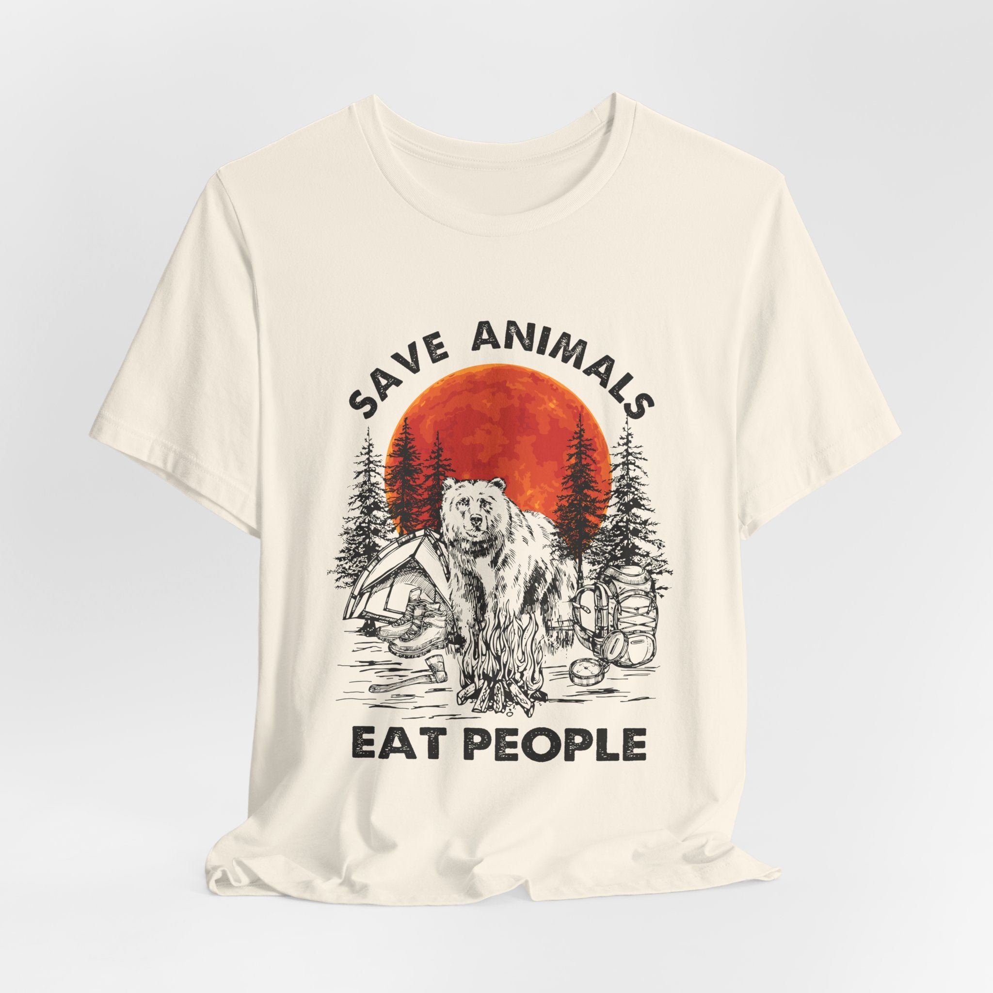 Save Animals Eat People T-Shirt | Funny Bear Camper Gift
