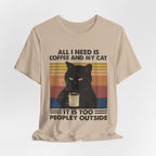 Coffee & My Cat T-Shirt | Introvert Cat Lover Gift
