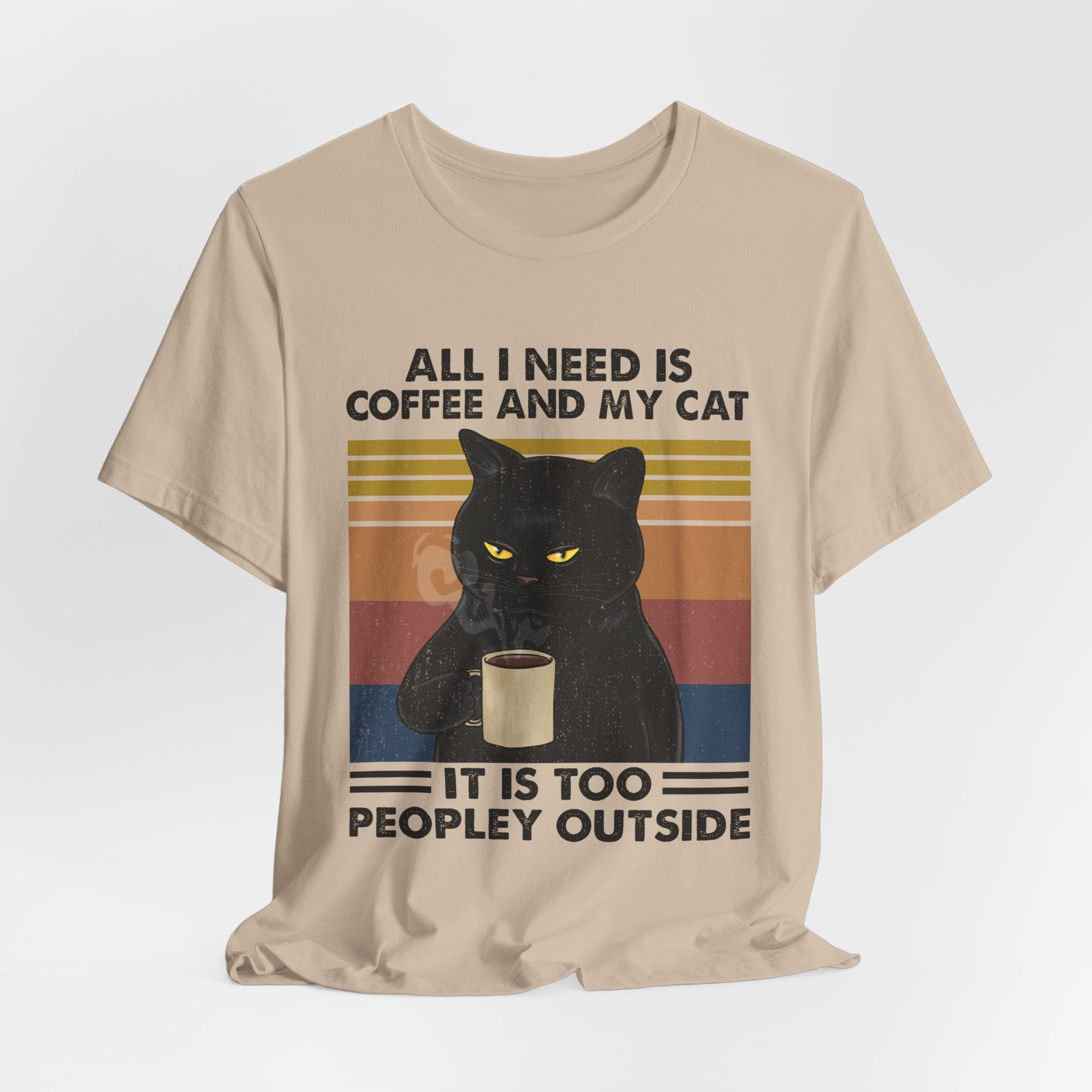 Coffee & My Cat T-Shirt | Introvert Cat Lover Gift