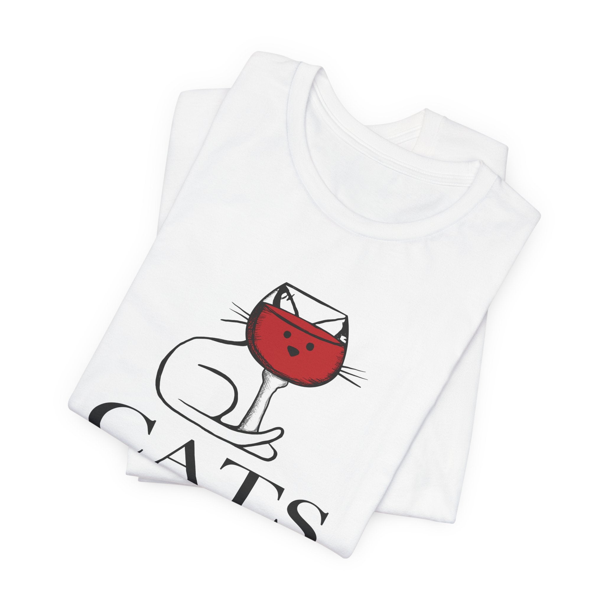 Cats And Wine Make Everything Fine T-Shirt | Cat Lover Gift