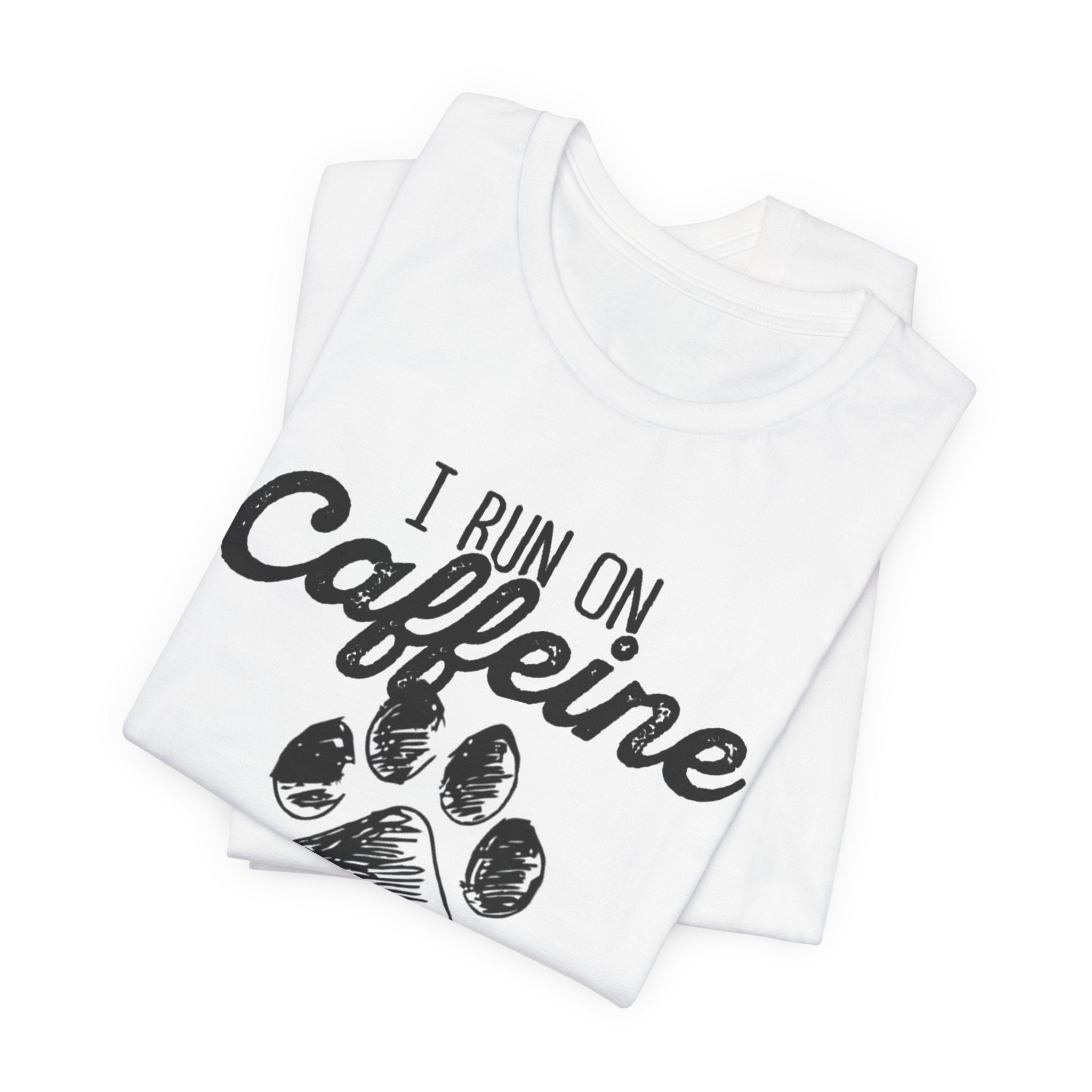 I Run On Caffeine Cat Hair & Cuss Words T-Shirt | Cat Lover Gift