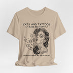Cats and Tattoos Make Me Happy T-Shirt | Edgy Cat Lover Gift