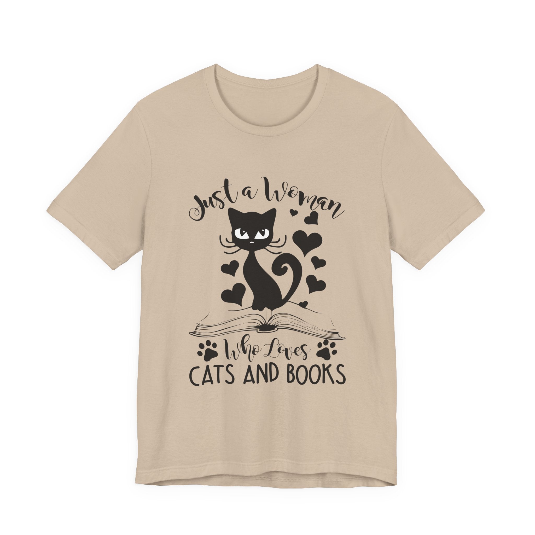 Just a Woman Who Loves Cats & Books T-Shirt | Cat Lover Gift