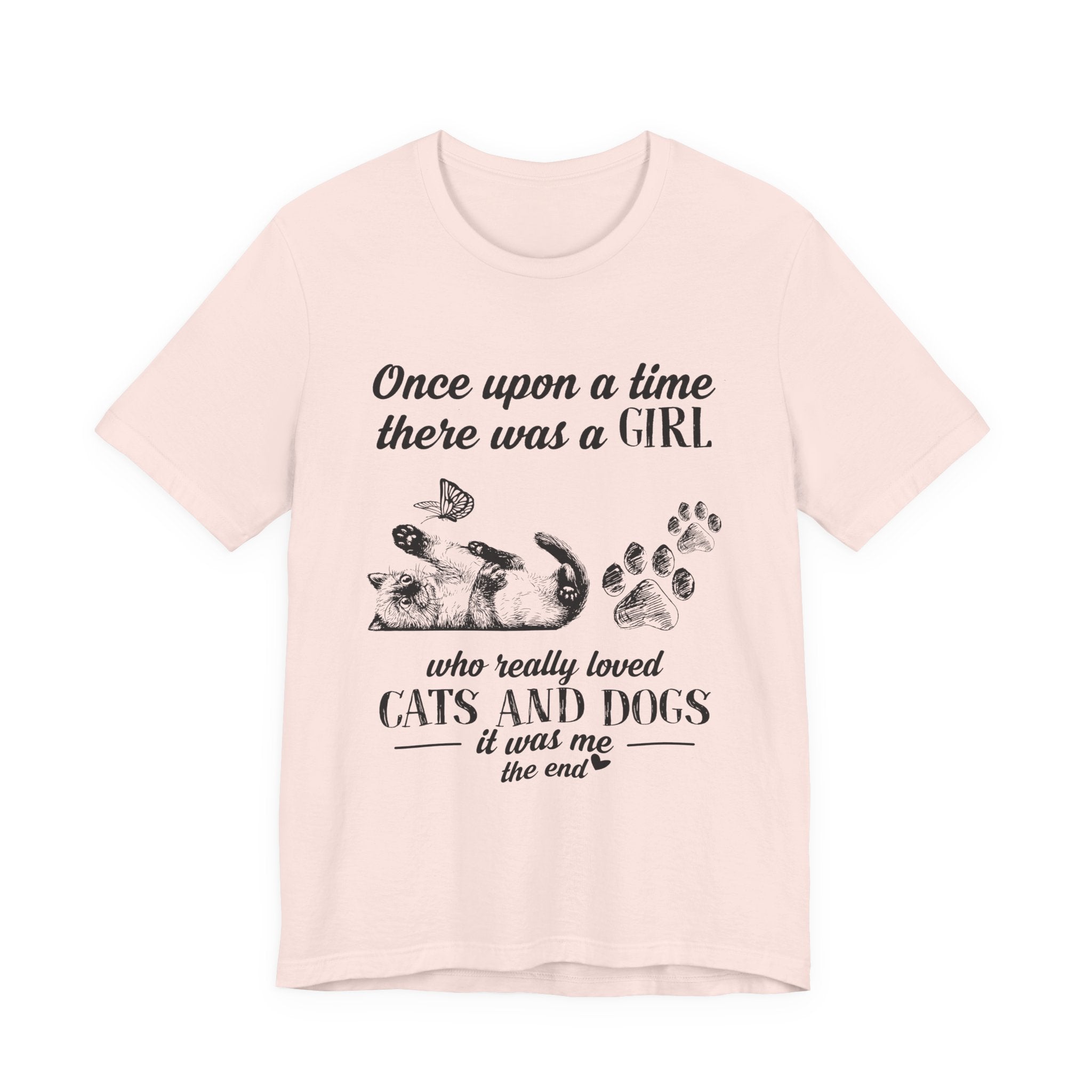 Girl Who Loved Cats & Dogs T-Shirt | Dog Lover Gift