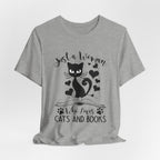 Just a Woman Who Loves Cats & Books T-Shirt | Cat Lover Gift