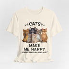Cats Make Me Happy Humans Make My Head Hurt T-Shirt | Cat Lover Gift