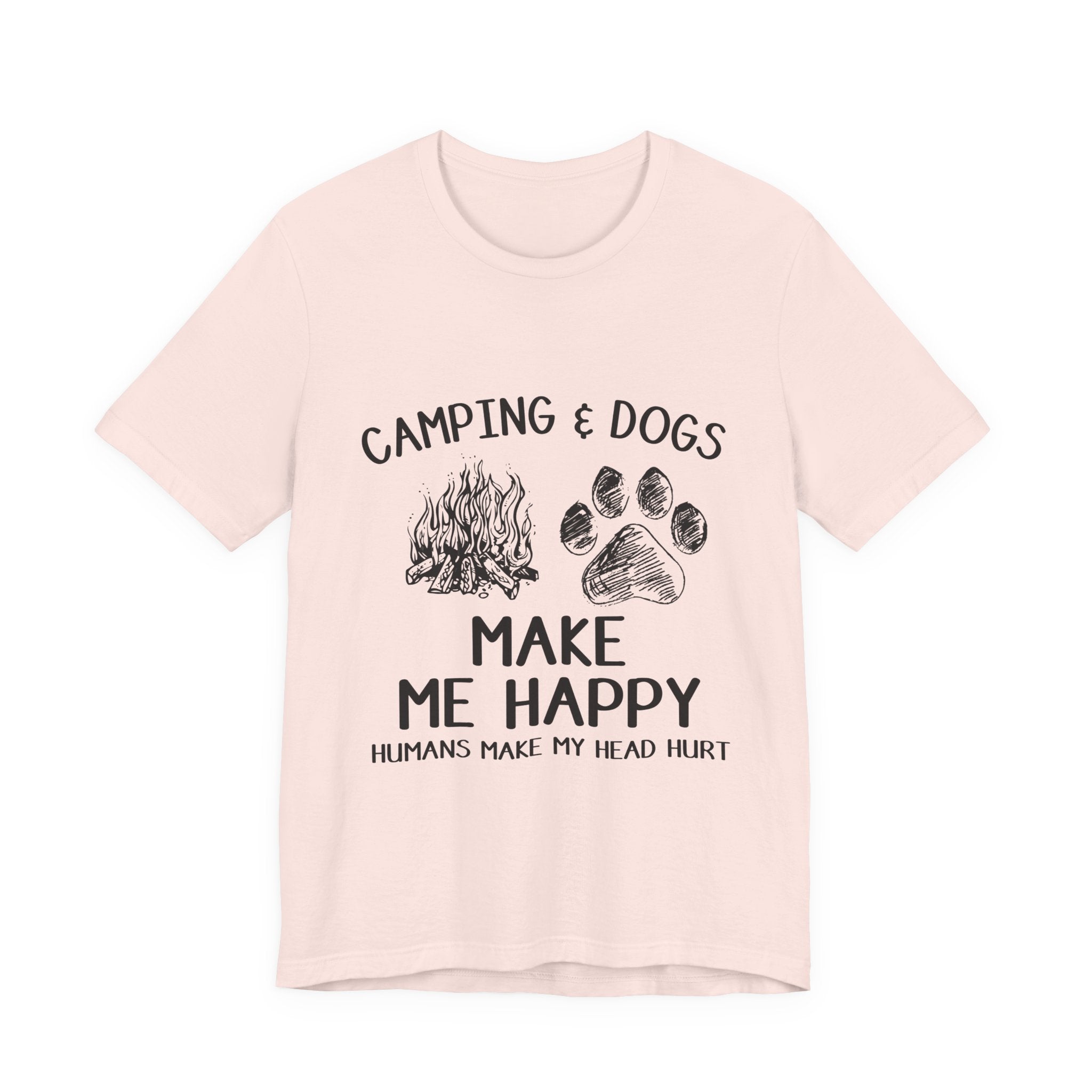 Camping & Dogs Make Me Happy T-Shirt | Dog Lover Gift