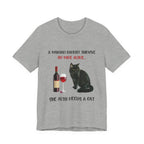 Wine & Cat Lover T-Shirt | Funny Cat Mom Gift
