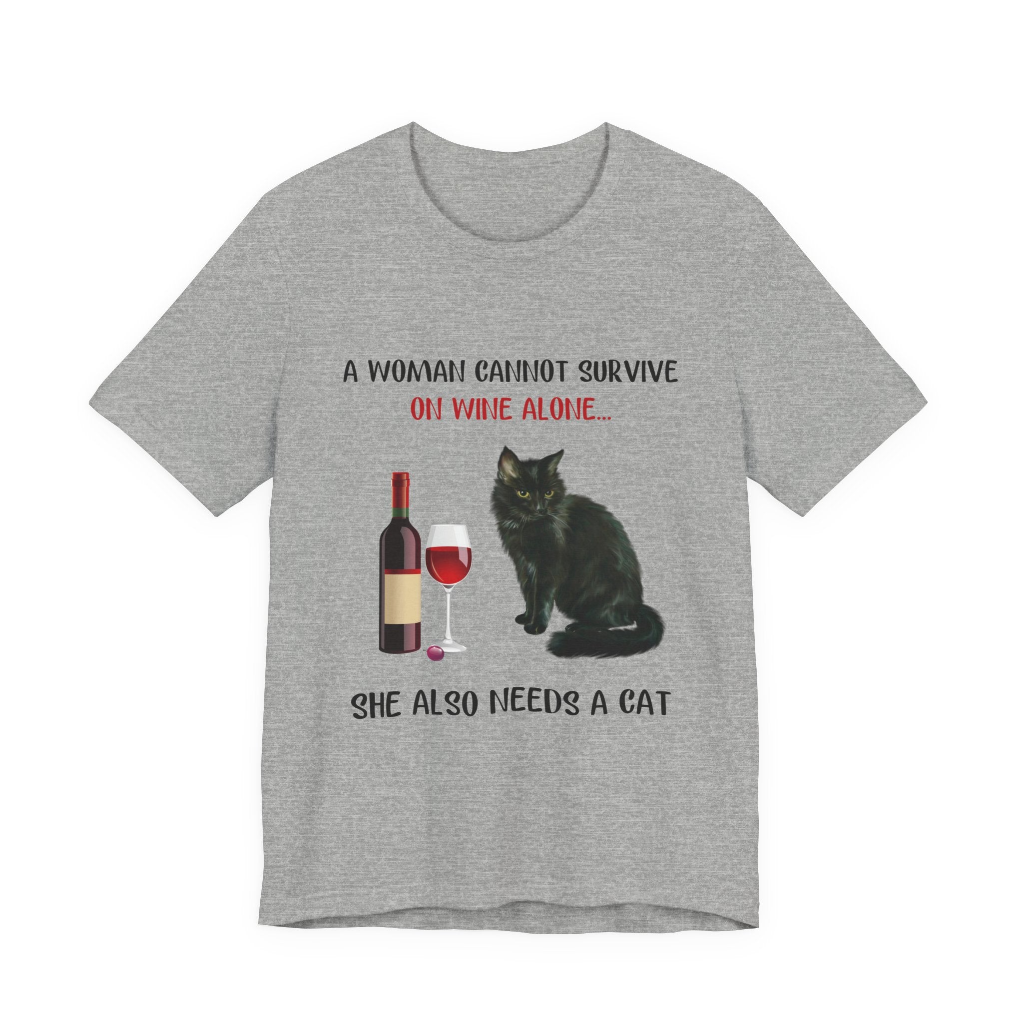 Wine & Cat Lover T-Shirt | Funny Cat Mom Gift
