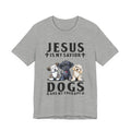 Jesus Is My Savior Dogs Are My Therapy T-Shirt | Christian Dog Lover Gift