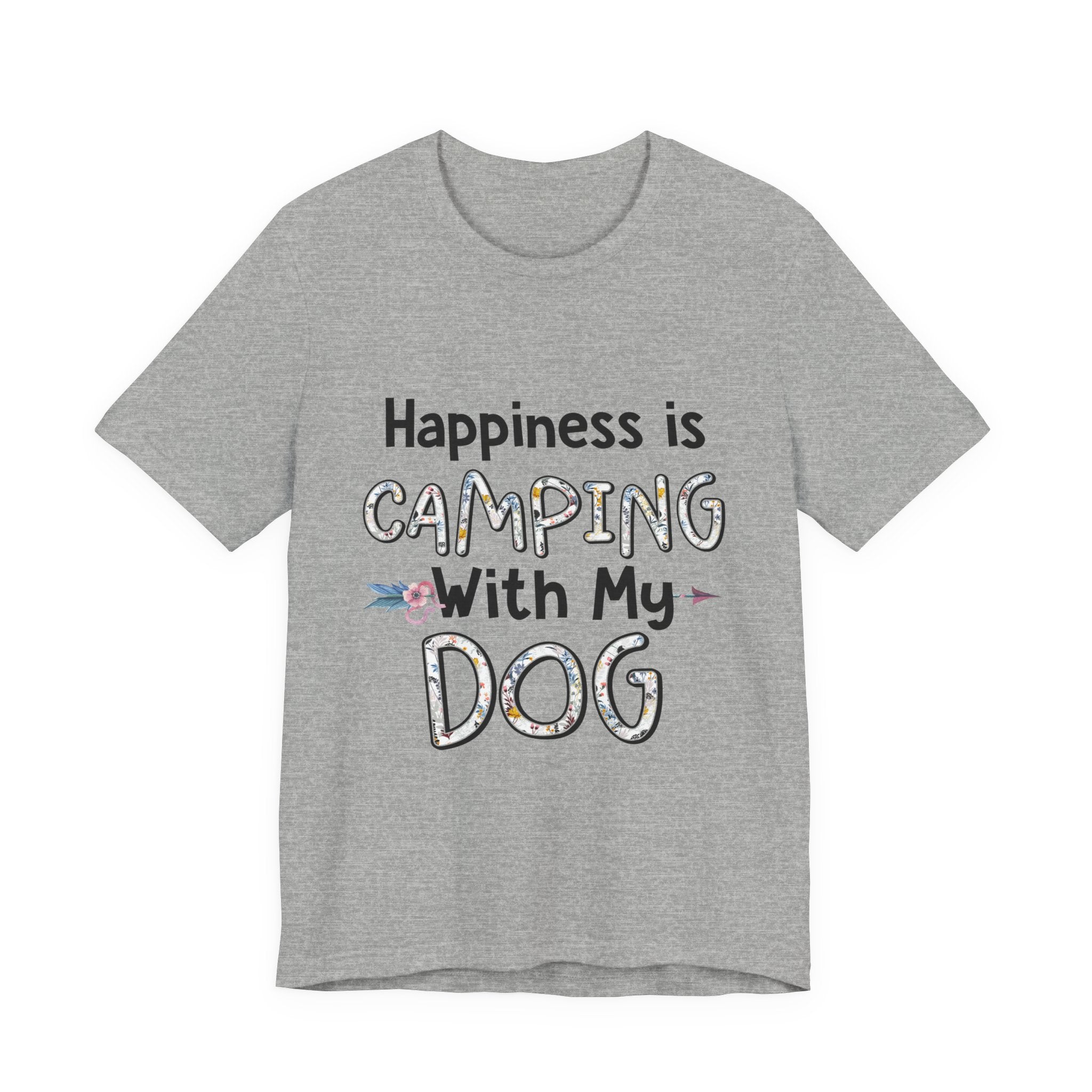 Happiness is Camping With My Dog T-Shirt | Dog Lover Gift