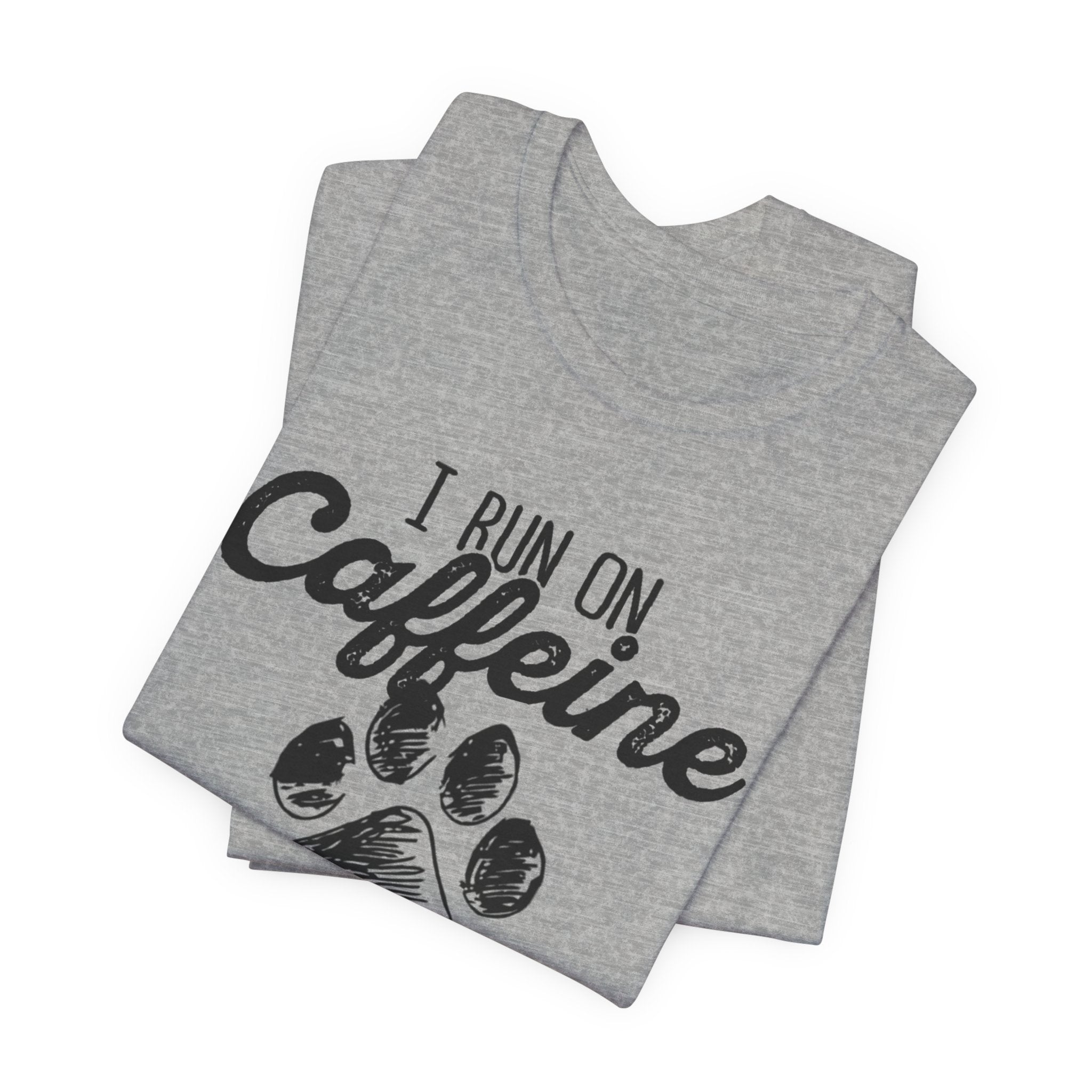 I Run On Caffeine Cat Hair & Cuss Words T-Shirt | Cat Lover Gift