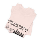 Dogs and Camping Make Me Happy T-Shirt | Introverted Dog Lover Gift