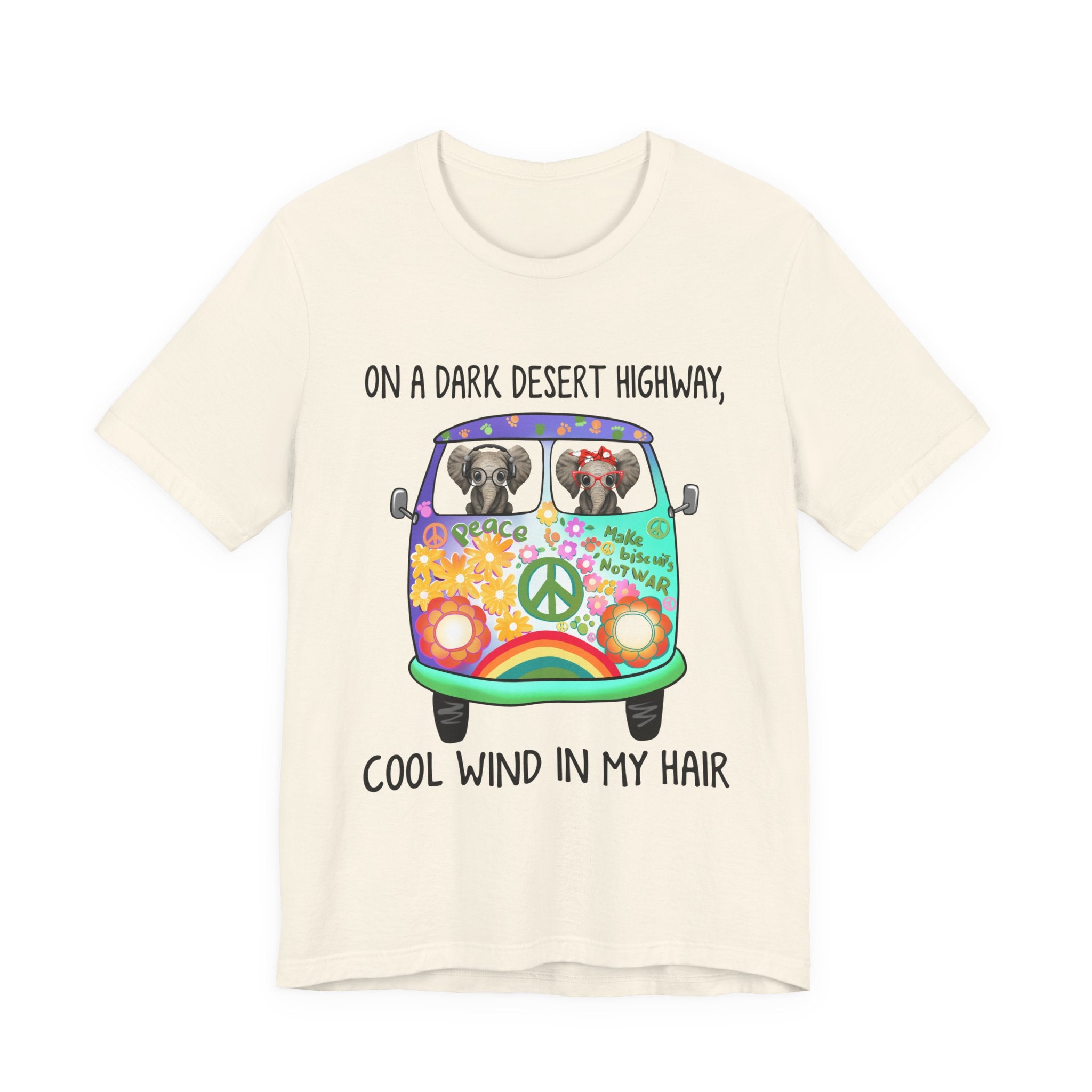 On A Dark Desert Highway Elephants T-Shirt | Hippie Elephant Gift