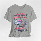 Camper Hot Coffee Campfire T-Shirt | Outdoor Woman Gift