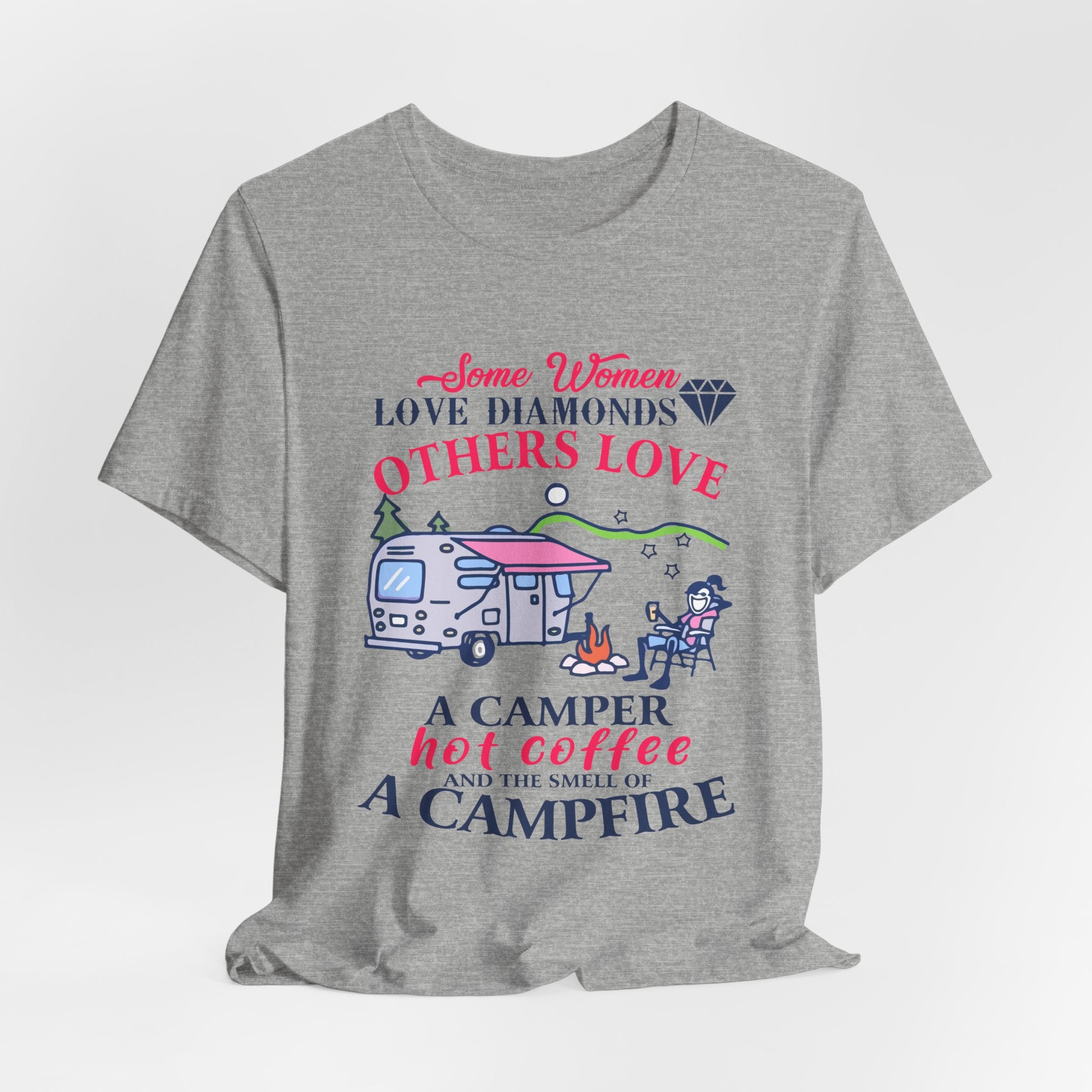 Camper Hot Coffee Campfire T-Shirt | Outdoor Woman Gift