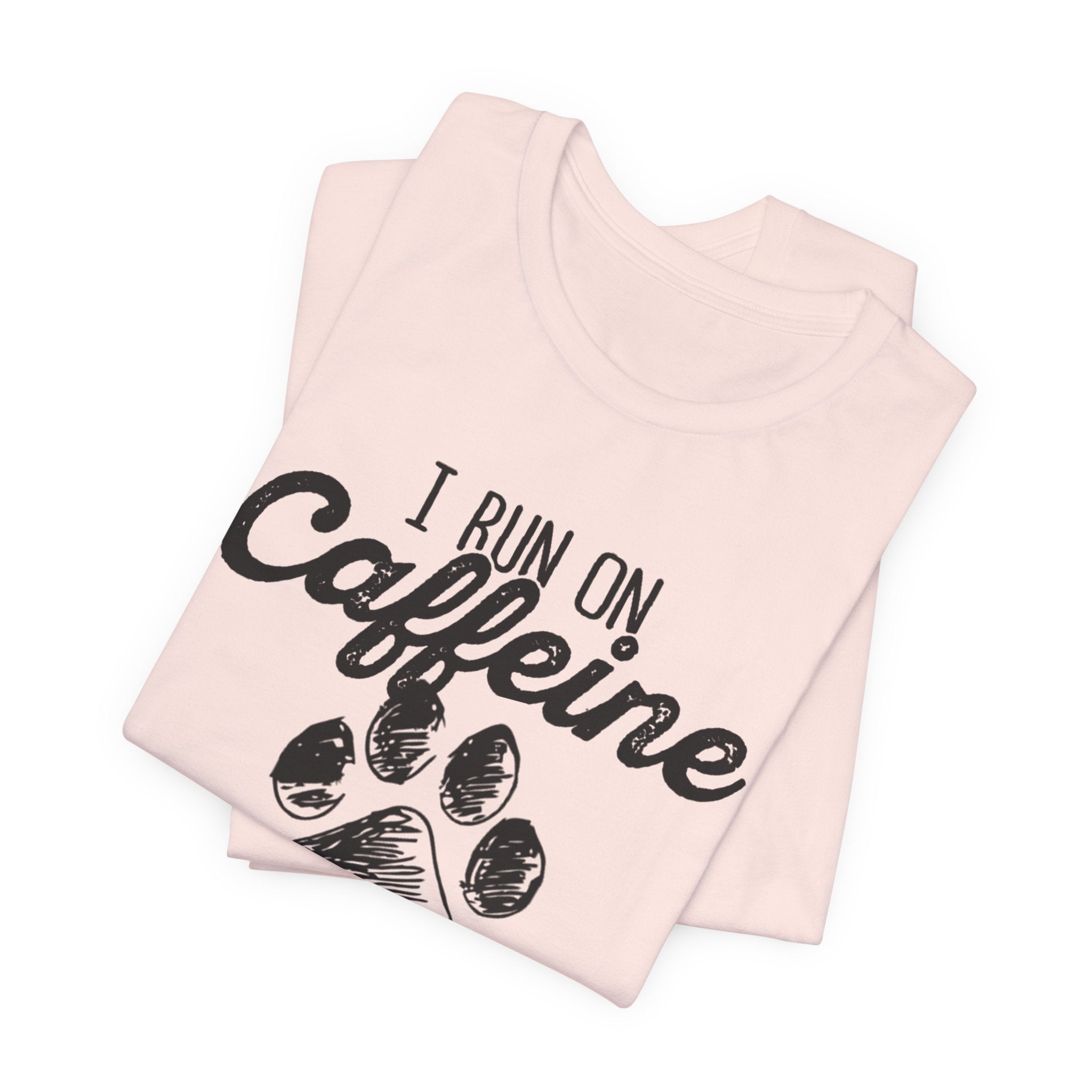I Run On Caffeine Cat Hair & Cuss Words T-Shirt | Cat Lover Gift