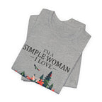 Simple Woman Loves Camping Dogs Wine T-Shirt | Woman Camper Gift