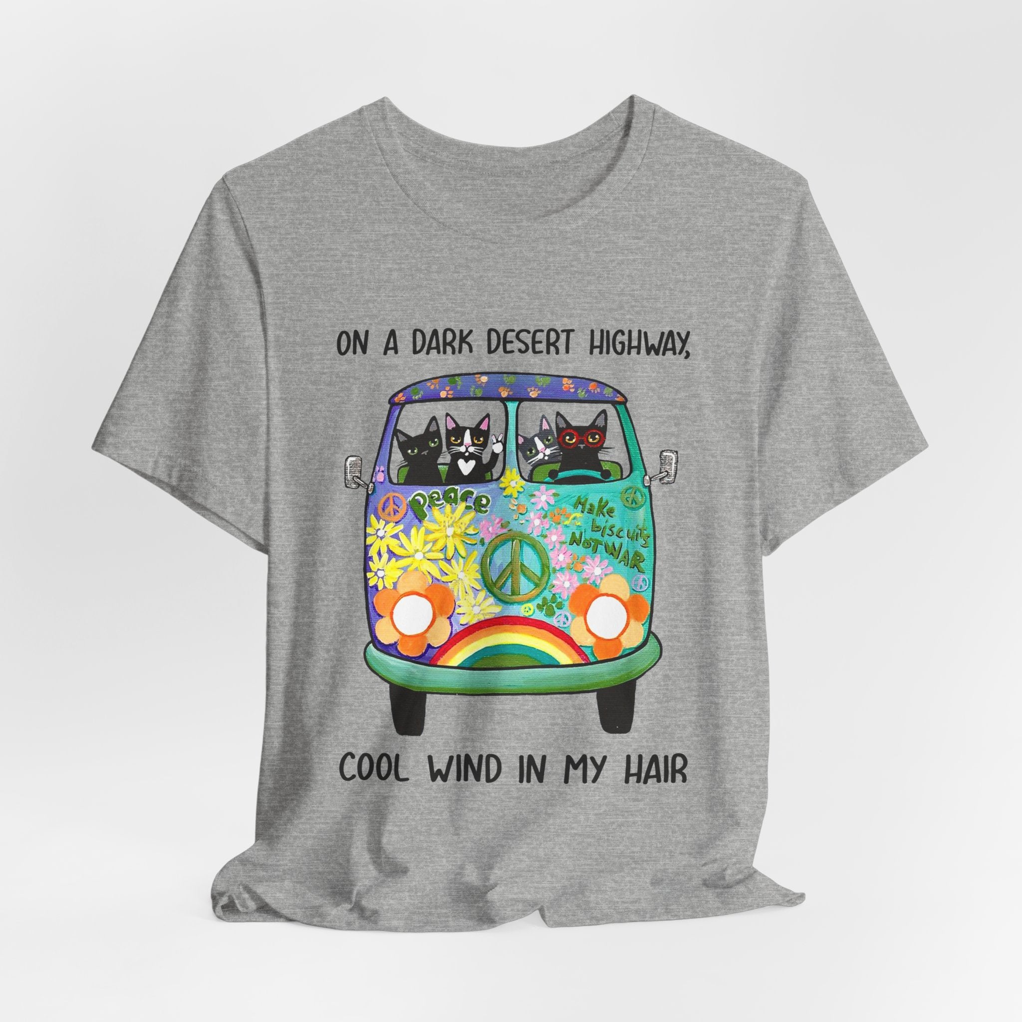 On a Dark Desert Highway Cats T-Shirt | Cat Lover Gift