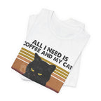 Coffee & My Cat T-Shirt | Introvert Cat Lover Gift