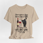 Once Upon A Time Cat & Wine T-Shirt | Cat Lover Gift for Her