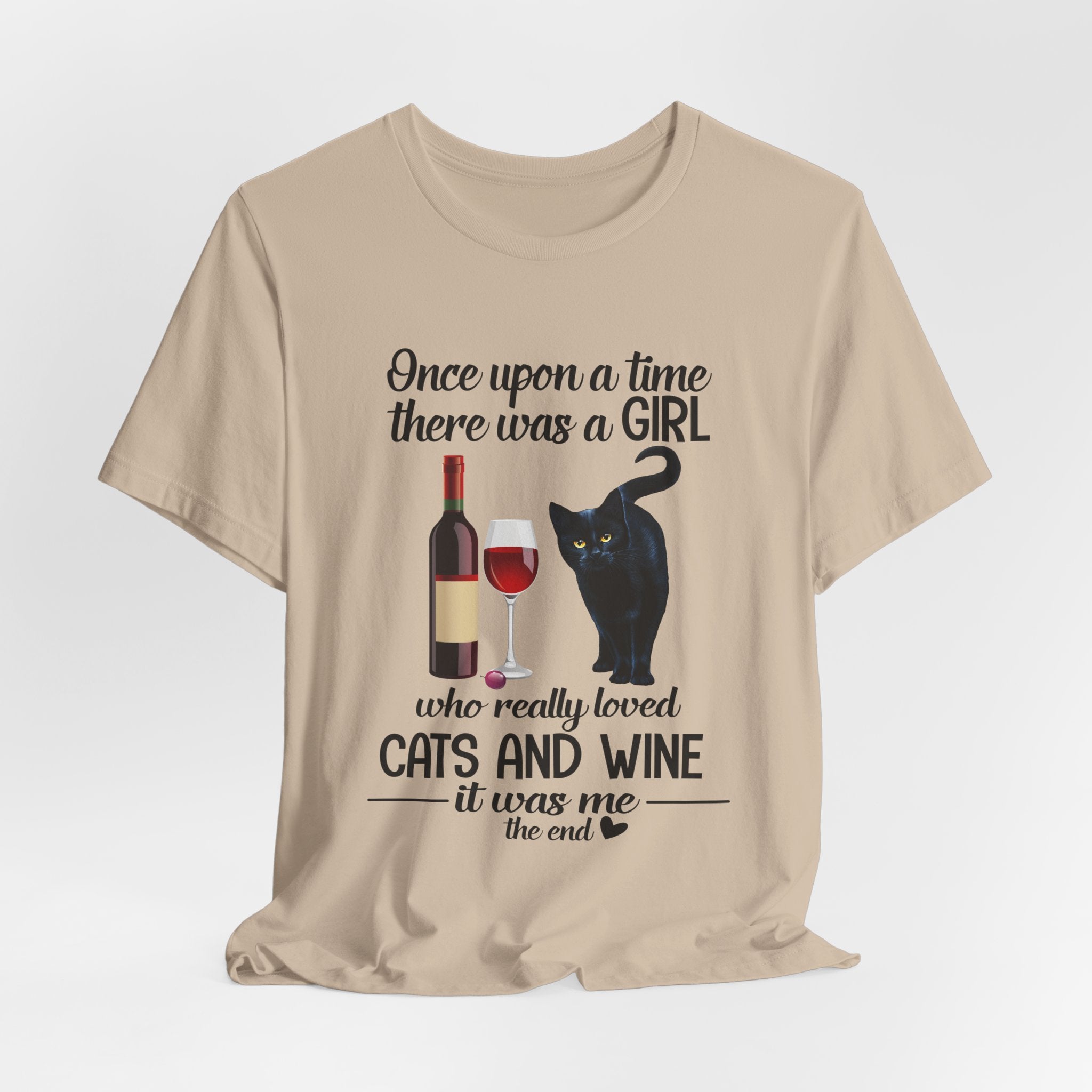 Once Upon A Time Cat & Wine T-Shirt | Cat Lover Gift for Her