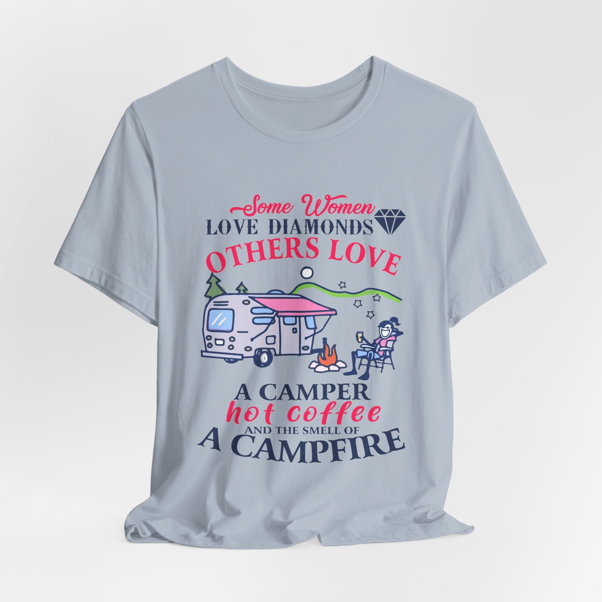 Camper Hot Coffee Campfire T-Shirt | Outdoor Woman Gift