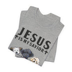Jesus Is My Savior Dogs Are My Therapy T-Shirt | Christian Dog Lover Gift