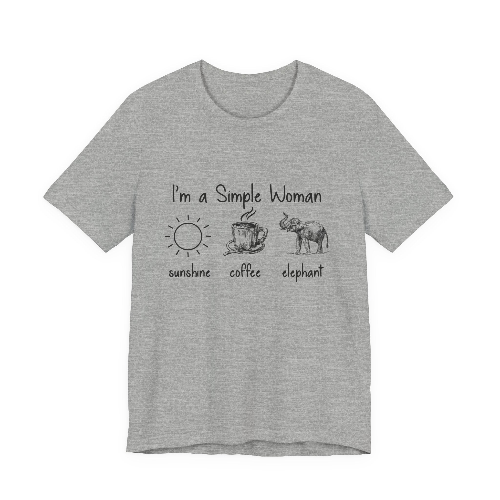 Simple Woman Sunshine Coffee Elephant T-Shirt | Elephant Lover Gift