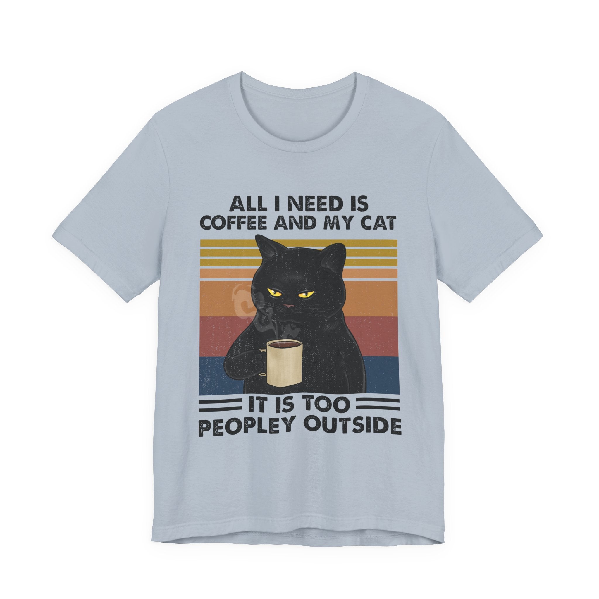 Coffee & My Cat T-Shirt | Introvert Cat Lover Gift