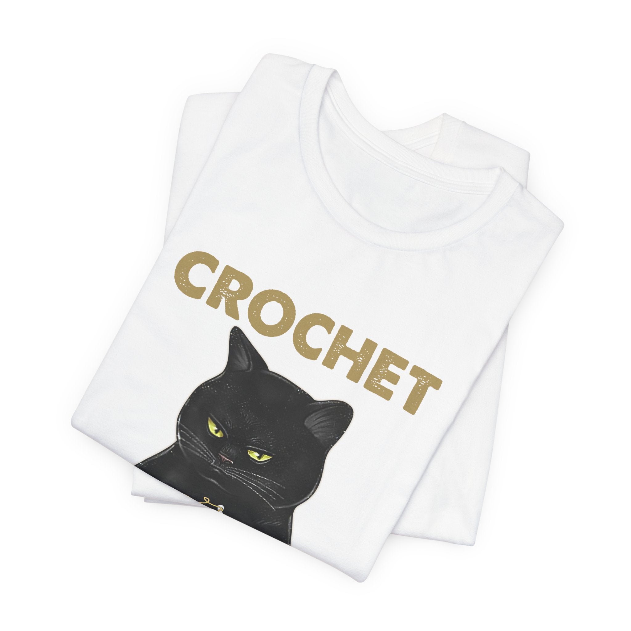 Crochet Because Murder Is Wrong T-Shirt | Funny Cat Lover Gift