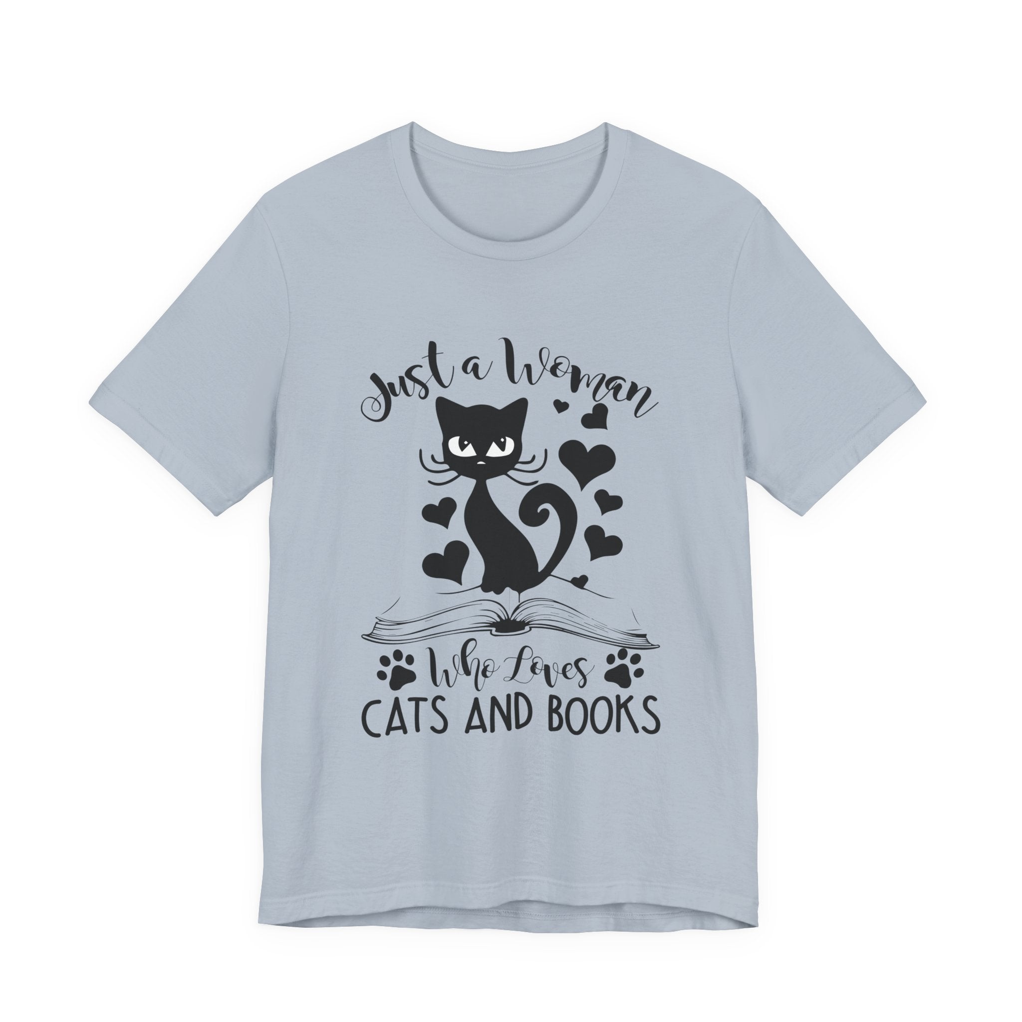 Just a Woman Who Loves Cats & Books T-Shirt | Cat Lover Gift