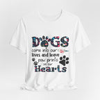 Dogs Leave Paw Prints on Our Hearts T-Shirt | Dog Lover Gift