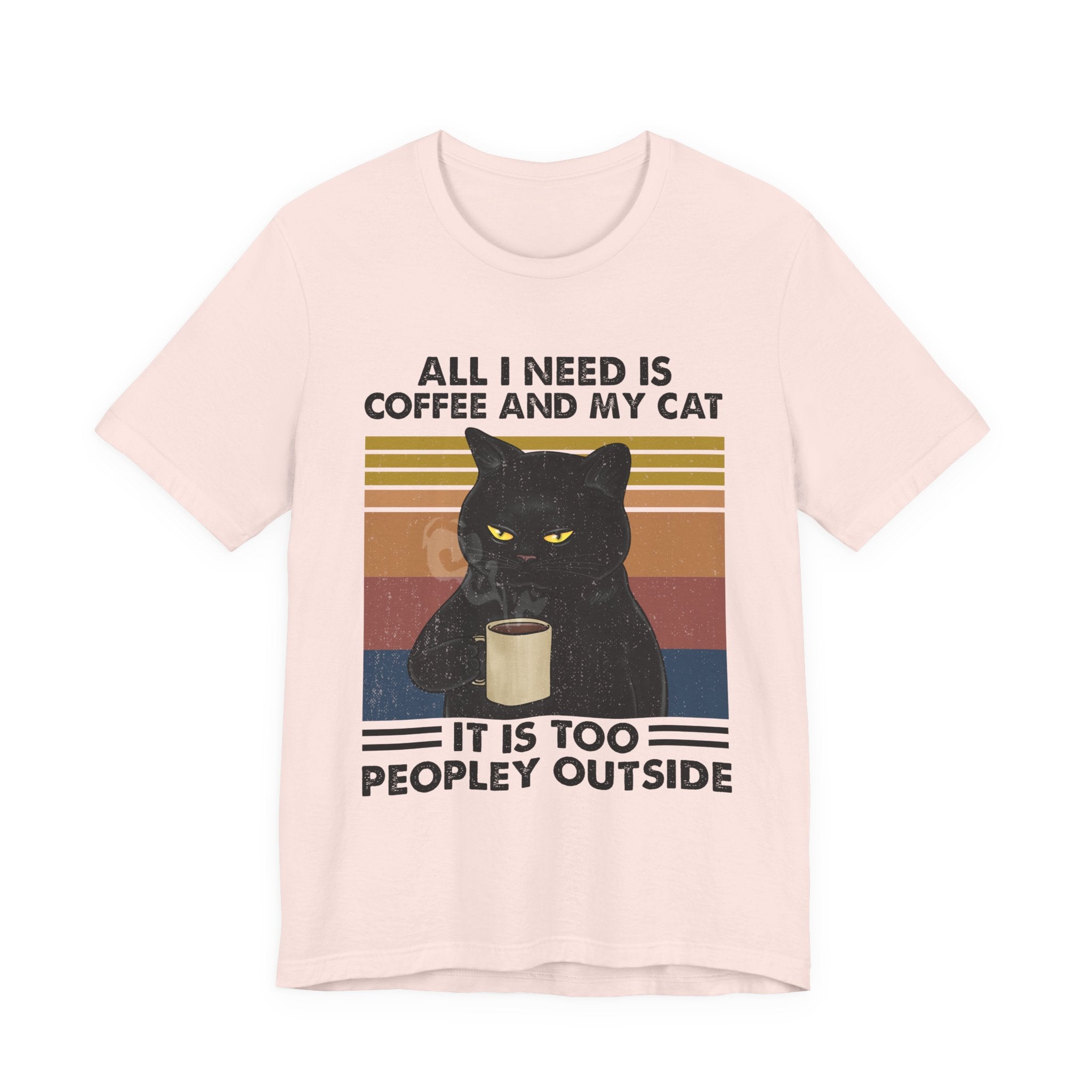 Coffee & My Cat T-Shirt | Introvert Cat Lover Gift