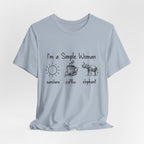 Simple Woman Sunshine Coffee Elephant T-Shirt | Elephant Lover Gift