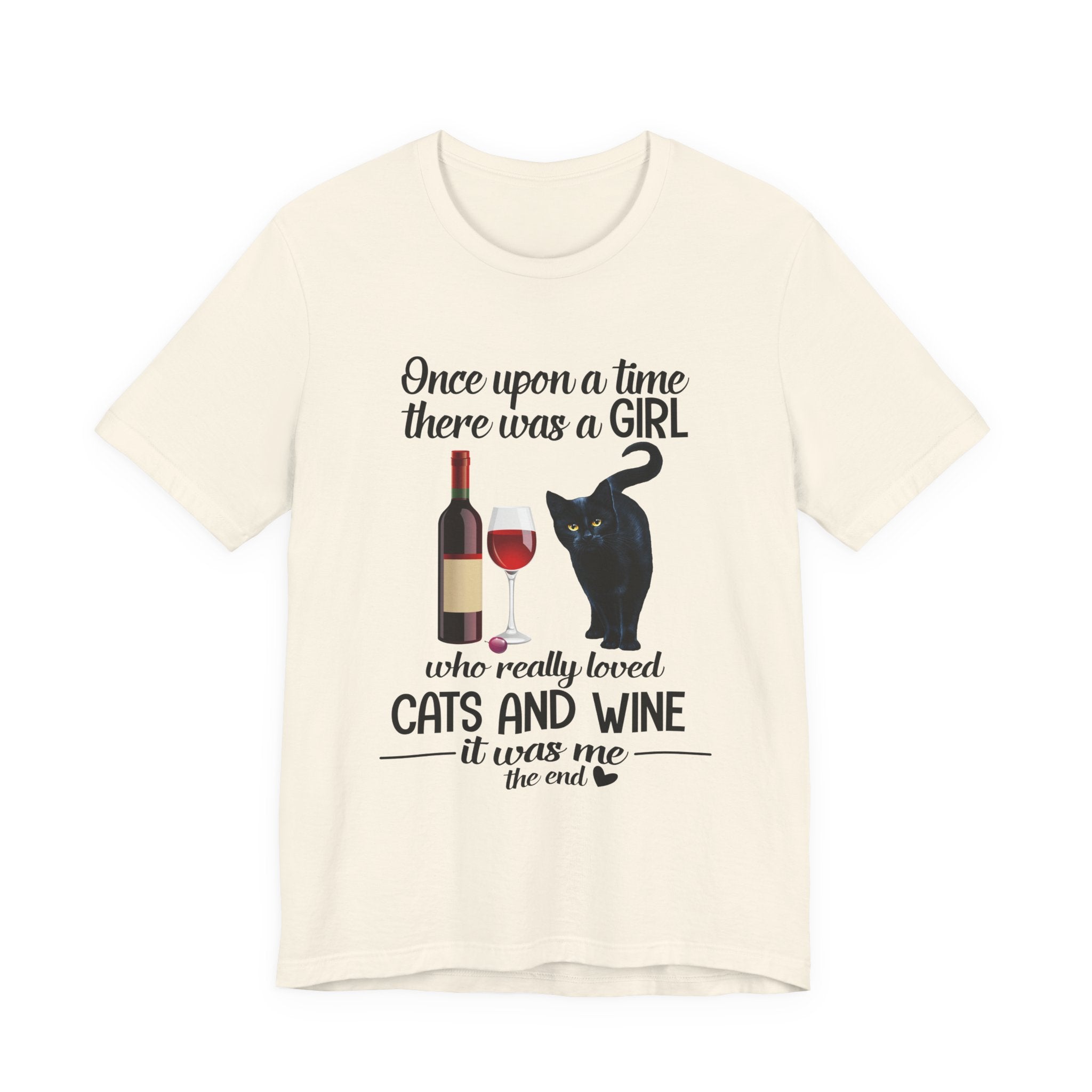 Once Upon A Time Cat & Wine T-Shirt | Cat Lover Gift for Her