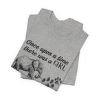 Once Upon A Time Girl Loved Elephants & Dogs T-Shirt | Dog Lover Gift