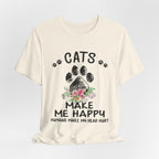 Cats Make Me Happy Humans Make My Head Hurt T-Shirt | Cat Lover Gift