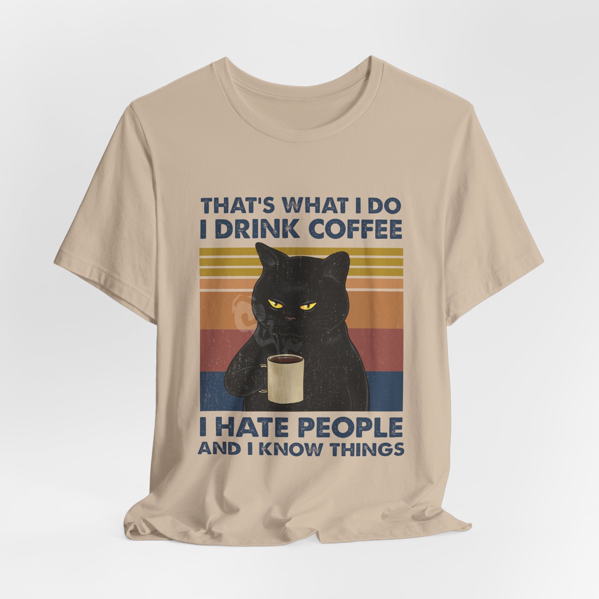 I Drink Coffee I Hate People T-Shirt | Sarcastic Cat Lover Gift